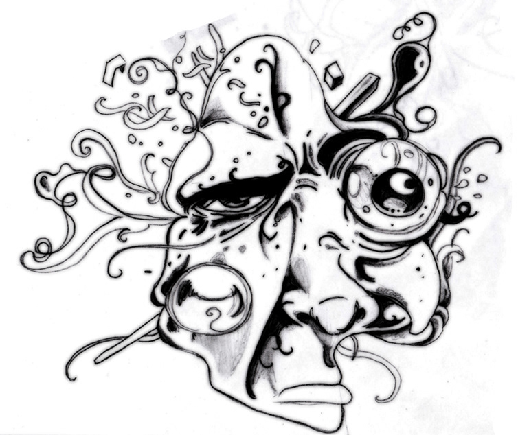 Analog and digital doodle illustrations by Edgar Zorrilla