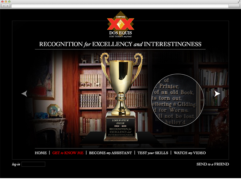Dos Equis game site - interactive challenge by Edgar Andrés Zorrilla