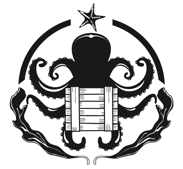 Dos Equis Cargo Hunt — octopus with cargo crate and starfish crest by Edgar Andrés Zorrilla