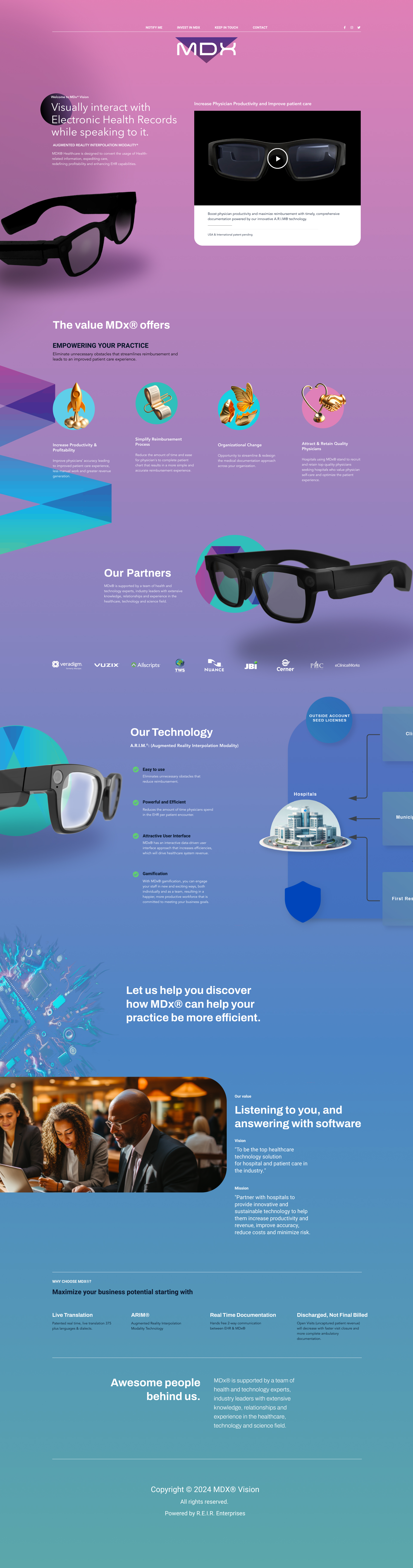MDX Vision website design