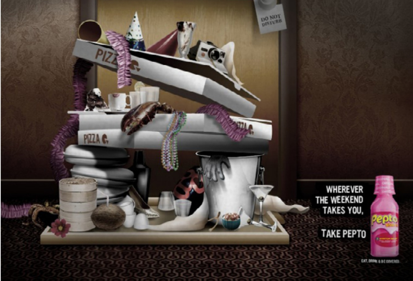 Pepto-Bismol Festival Sampler commercial shoot composite — Wherever the weekend takes you