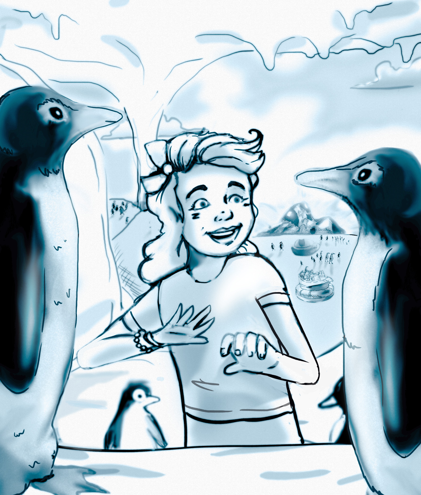 SeaWorld Antarctica Sketches by Edgar Andrés Zorrilla