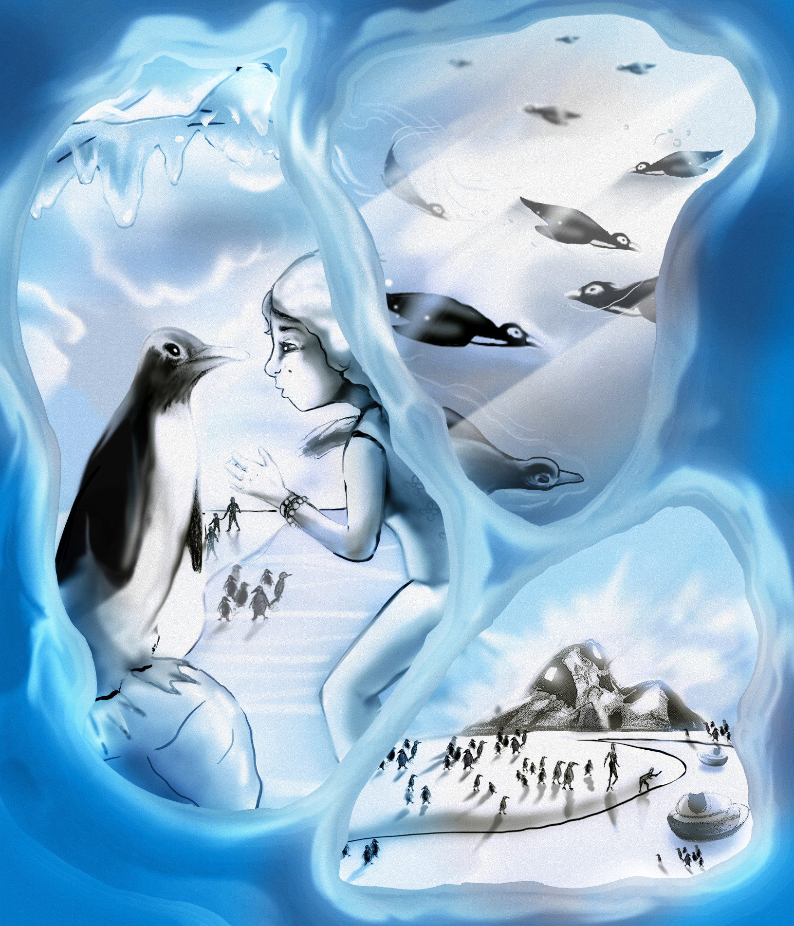 SeaWorld Antarctica Sketches by Edgar Andrés Zorrilla