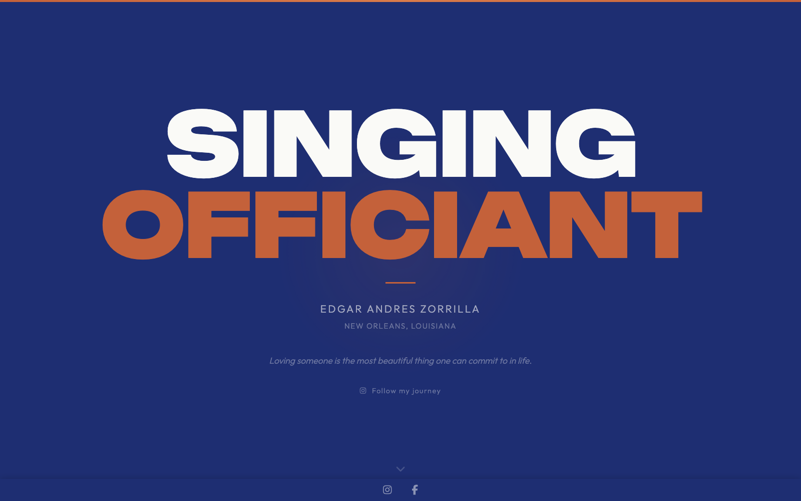 Singing Officiant website homepage — click to visit live site