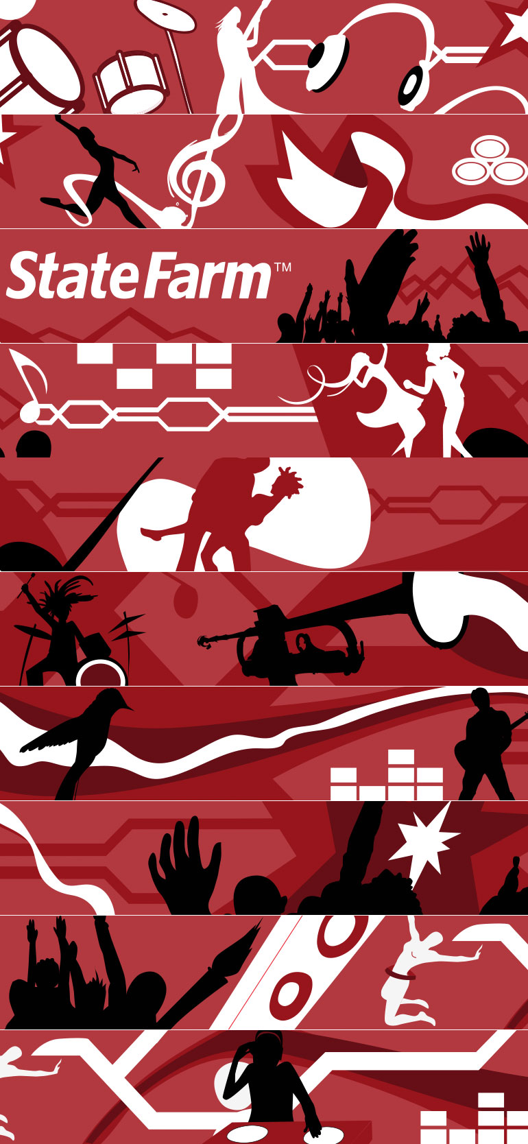 State Farm Bonnaroo mural design flat by Edgar Zorrilla