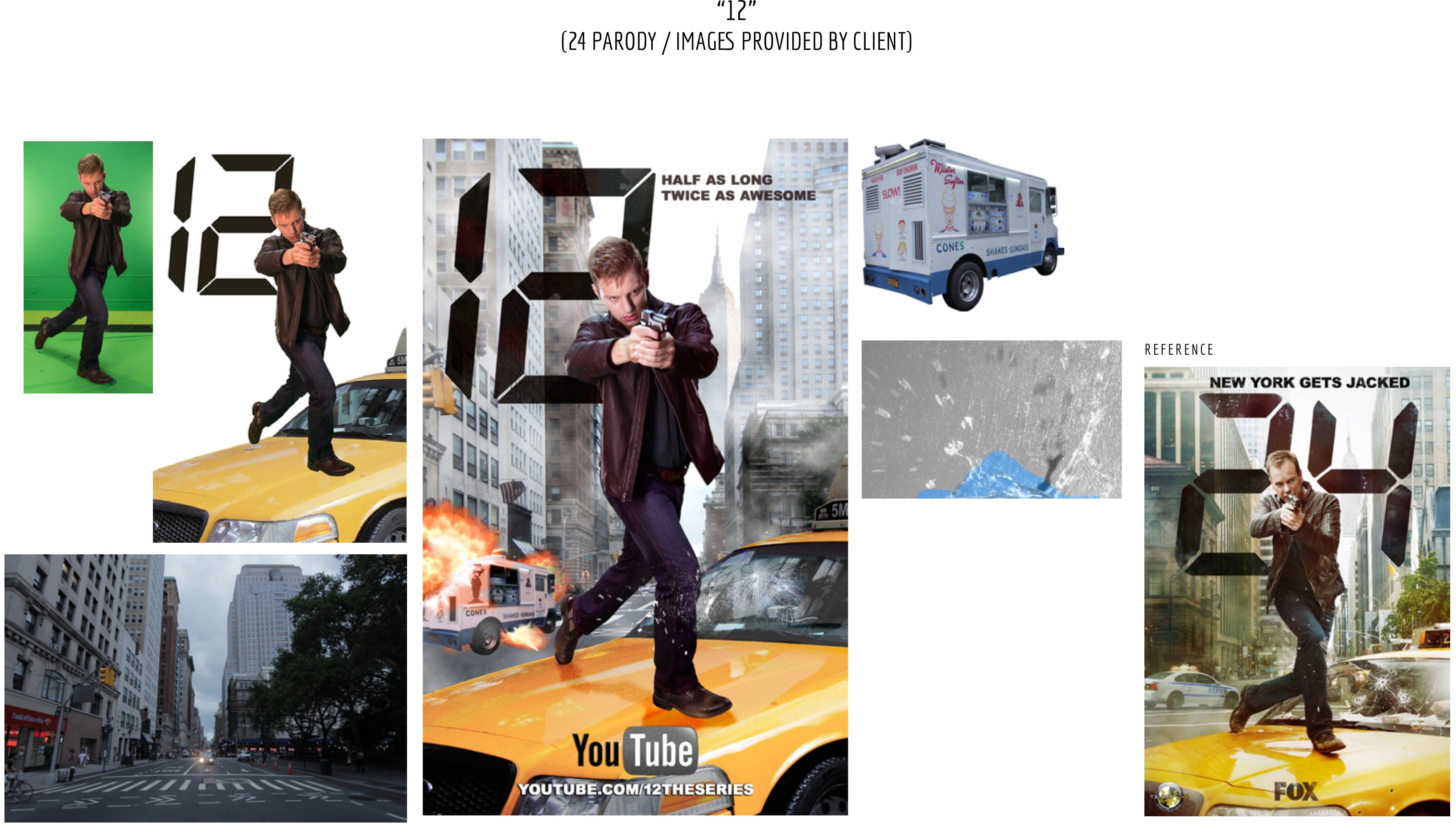 12 YouTube series poster composite — 24 parody by Edgar Andrés Zorrilla