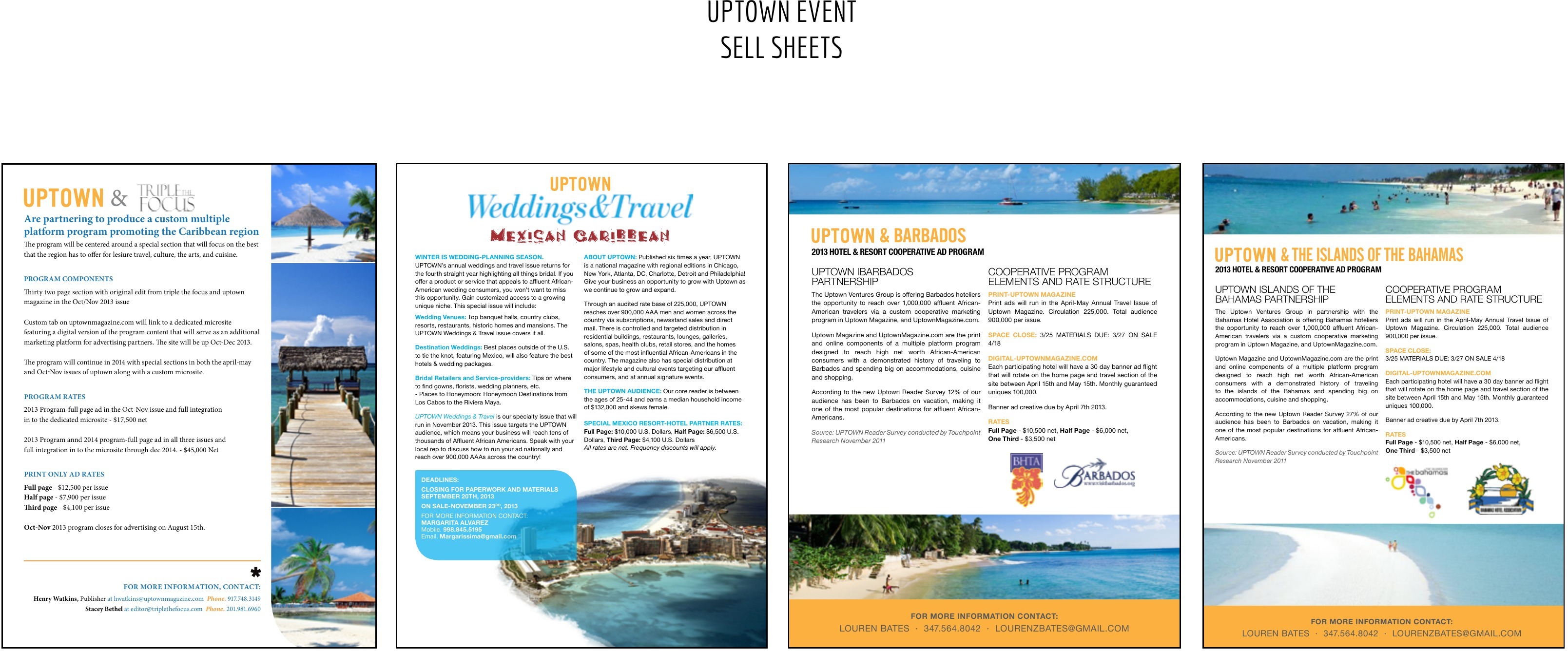 Uptown Magazine cooperative program sell sheets — Barbados and Bahamas by Edgar Andrés Zorrilla
